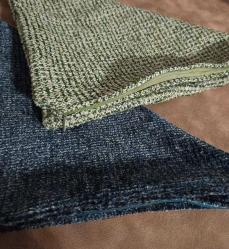 El Yapımı - Handmade 2'li Mavi ve Yeşil Kırçıllı Kırlent Kılıfı - (Yastık Görsel Amaçlıdır)