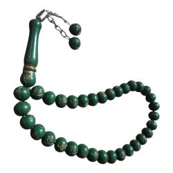 LOT.13 » Yeşil Lale İşlemeli Tesbih 33'lük