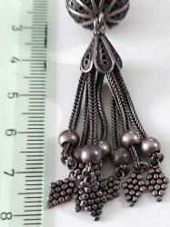 OSMANLI DÖNEMİ ANTİK MUHTEŞEM GÜMÜŞ MÜTHİŞ MOTİF İŞLEMELİ SARAYSAL TESPİH PÜSKÜLÜ RRRR1AA1 PEK ÇIKMAZ