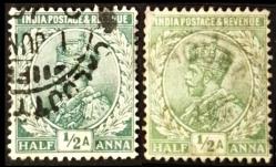 +++ HİNDİSTAN K. GEORGE V TAÇ GİYME     1911   HA    2 VALÖR  - DAMGALI , HALİYLE