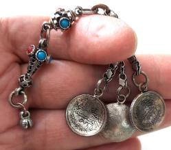 OSMANLI DÖNEMİ ANTİK MUHTEŞEM GÜMÜŞ MÜTHİŞ MOTİF İŞLEMELİ SARAYSAL TESPİH PÜSKÜLÜ NNN3R3 PEK ÇIKMAZ