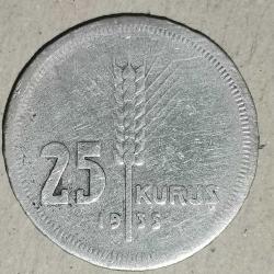 TÜRKİYE 1935  ATA  25 KURUŞ   GÜMÜŞ   3  GRAM