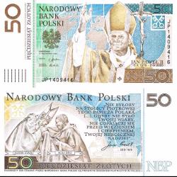 Polonya 50 zloti 2006 Çil / UNC Papa 2. John Paul Hatıra banknot, özel föyünde