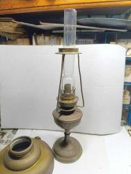 1900'LER FRANSIZ ANTİKA PİRİNÇ METAL GAZ LAMBASI-FİTİL VE MEKANİZMA DÜĞMESİ YOK