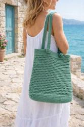 zeytin yeşili örgü çanta yeni