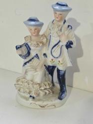 TAYVAN ÜRETİMİ PORSELEN MÜZİSYEN ÇİFT DANTELLİ BİBLO BOY 14 CM BİBLO