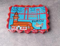 İSTANBUL  TEMALI İŞİ BONCUK ÖRME CÜZDAN. ÜZERİNDE 2023 BURCU YAZIYOR.  KONDİSYON YÜKSEK KOLEKSİYONLUK NADİR