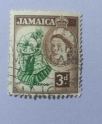 Jamaika- damgalı pul