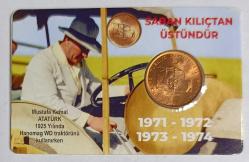 1972 SABAN KILIÇTAN ÜSTÜNDÜR HATIRA BRONZ 10 KURUŞ MADENİ PARA ÇİL KONDİSYONDA