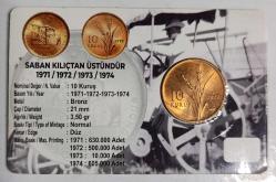 1972 SABAN KILIÇTAN ÜSTÜNDÜR HATIRA BRONZ 10 KURUŞ MADENİ PARA ÇİL KONDİSYONDA