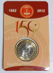 SAYIŞTAY'IN KURULUŞUNUN 150. YILI HATIRA PARASI 1 TÜRK LİRASI ÇİL KONDİSYONDA ÖZEL KARTON KİTİNDE