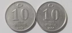 TÜRKİYE CUMHURİYETİ 2006 -2008 YİLLLARİ YENİ KURUŞLAR ( ÇÇT)