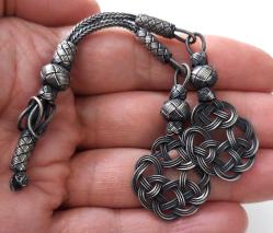 OSMANLI DÖNEMİ ANTİK MUHTEŞEM GÜMÜŞ SARAYSAL KAZAZ ÖRGÜLÜ TESPİH PÜSKÜLÜ 2Ş1VVV1 PEK ÇIKMAZ