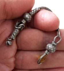 OSMANLI DÖNEMİ ANTİK MUHTEŞEM GÜMÜŞ MÜTHİŞ MOTİF İŞLEMELİ SARAYSAL TESPİH PÜSKÜLÜ 21LL2YY PEK ÇIKMAZ