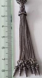 OSMANLI DÖNEMİ ANTİK MUHTEŞEM GÜMÜŞ MÜTHİŞ MOTİF İŞLEMELİ SARAYSAL TESPİH PÜSKÜLÜ 2EE1AA1 PEK ÇIKMAZ