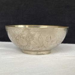 Dönem Ürünü Kalem İşi Pirinç Şifa Kasesi