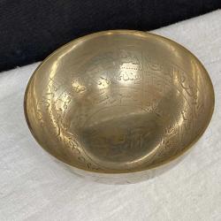 Dönem Ürünü Kalem İşi Pirinç Şifa Kasesi