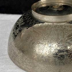 Dönem Ürünü Kalem İşi Motifli Pirinç Şifa Kasesi