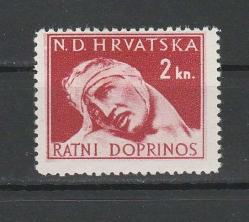 1944 Hırvatistan II.Dünya Savaşı Yardım Pulları Parça Valör MNH