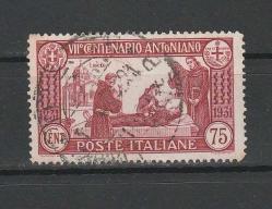 1931 İtalya Aziz Antonius'un Ölümünün 700. Yıldönümü Damgalı Parça Valör (KATALOG: 211 TL.)