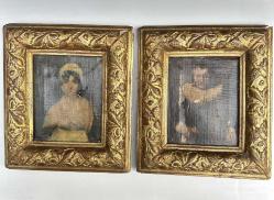 Antika 200 Yıllık Belçika Şato Çıkması Yağlı Boya Portreler