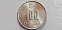 TÜRKİYE CUMHURİYETİ 100 BİN LİRA 2001 ( ÇİL)