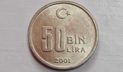 TÜRKİYE CUMHURİYETİ 50 BİN LİRA 2001 (ÇİL)