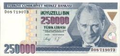 7.EMİSYON 250 BİN TÜRK LİRASI ÇİL