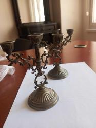 Gümüş renkli Vintage mini metal şamdan, küçük Art Nouveau mumluk, 1960'lar çay sehpası mumluğu, ev dekorasyonu, 3 kollu vintage 2 adet şamdan