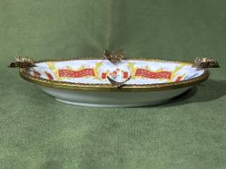 18,5 cm 11 cm ölçülerinde limoges pirinç geçmeli porselen küllük