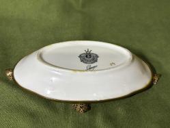 18,5 cm 11 cm ölçülerinde limoges pirinç geçmeli porselen küllük