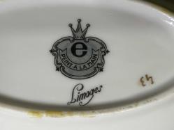 18,5 cm 11 cm ölçülerinde limoges pirinç geçmeli porselen küllük