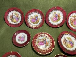 5 cm 7 cm arası çap ölçülerinde limoges minik dekor tabakları - 15 adet
