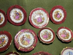 5 cm 7 cm arası çap ölçülerinde limoges minik dekor tabakları - 15 adet