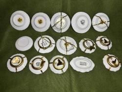 5 cm 7 cm arası çap ölçülerinde limoges minik dekor tabakları - 15 adet