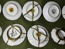 5 cm 7 cm arası çap ölçülerinde limoges minik dekor tabakları - 15 adet