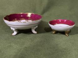 7,5 cm ve 5 cm çaplarında limoges minik dekor tabakları - 2 adet