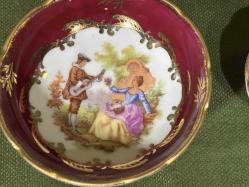 7,5 cm ve 5 cm çaplarında limoges minik dekor tabakları - 2 adet