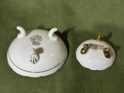 7,5 cm ve 5 cm çaplarında limoges minik dekor tabakları - 2 adet