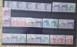 1977 ALMANYA BERLİN DAMGASIZ MNH 2 Lİ 3 LÜ BLOKLAR 1 KARTELA