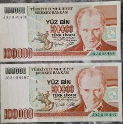 7.Emisyon 3.Tertip 100.000 Türk Lirası / J02 Seri Takipli