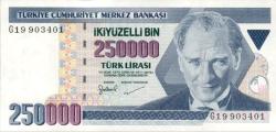 7.EMİSYON 250 BİN TÜRK LİRASI ÇİL