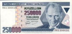 7.EMİSYON 250 BİN TÜRK LİRASI ÇİL