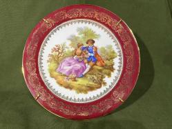 limoges el boyama porselen dekor duvar tabağı 24 cm çapında