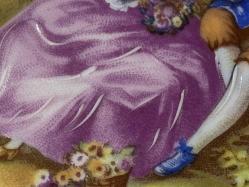 limoges el boyama porselen dekor duvar tabağı 24 cm çapında