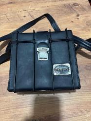 Vintage Calypso Tasarım Kafesli Deri Omuz Çantası Calypso (Özel Tasarım Serisi) Retro, Endüstriyel, Alternatif Giyim