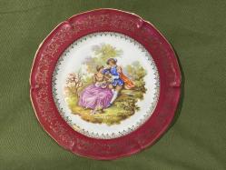 limoges el boyama porselen dekor duvar tabağı 25,5 cm çapında