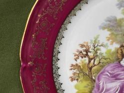 limoges el boyama porselen dekor duvar tabağı 25,5 cm çapında