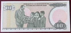 Türkiye Cumhuriyeti 7. Emisyon 2. Tertip D90 104943 10 Lira SERİ SONU ÇİL