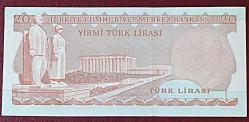 Türkiye Cumhuriyeti 6. Emisyon 1 Tertip 20 Lira D83 079395 ÇİL